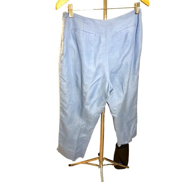 David N Blue Side Zip Ankle Linen Pants Sz 8 - Picture 2 of 12